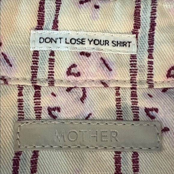 Mother The Frenchie Floral Striped Button-down shirt Sz XS Anthropologie - Picture 10 of 12